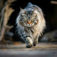 foto de gato lleno Disparo alto calidad hdr 16k ultra hd salvaje