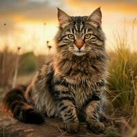 photo of Cat full shot high quality hdr 16k ultra hd wild