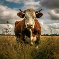 photo of Cow full shot high quality hdr 16k ultra hd wild