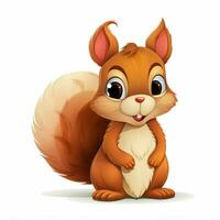 squirrel 2d cartoon vector illustration on white backgroun photo