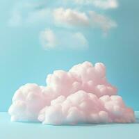 A cotton candy blue background with fluffy clouds photo