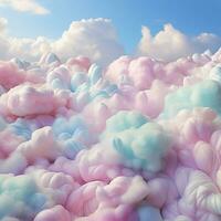 A cotton candy colourfull background with fluffy clouds photo