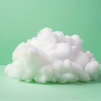 A cotton candy green background with fluffy clouds photo