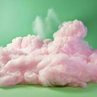 A cotton candy green background with fluffy clouds photo