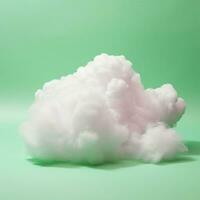 A cotton candy green background with fluffy clouds photo