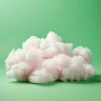 A cotton candy green background with fluffy clouds photo