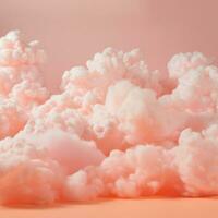 A cotton candy orange background with fluffy clouds photo