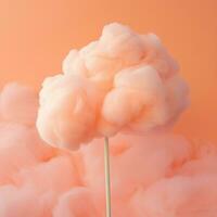 un algodón caramelo naranja antecedentes con mullido nubes foto