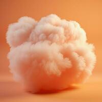 A cotton candy orange background with fluffy clouds photo