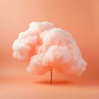 A cotton candy orange background with fluffy clouds photo