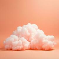 A cotton candy orange background with fluffy clouds photo