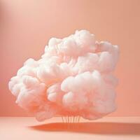 A cotton candy orange background with fluffy clouds photo