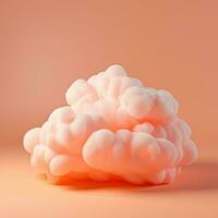 A cotton candy orange background with fluffy clouds photo