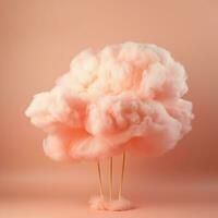 A cotton candy orange background with fluffy clouds photo