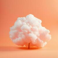 A cotton candy orange background with fluffy clouds photo