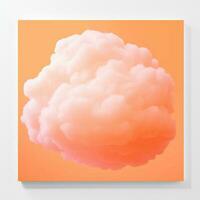 A cotton candy orange background with fluffy clouds photo