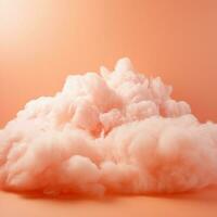 A cotton candy orange background with fluffy clouds photo