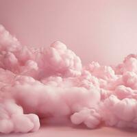 A cotton candy pink background with fluffy clouds photo