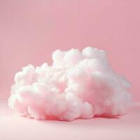 A cotton candy pink background with fluffy clouds photo