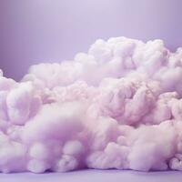 A cotton candy purple background with fluffy clouds photo