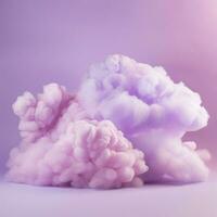 A cotton candy purple background with fluffy clouds photo