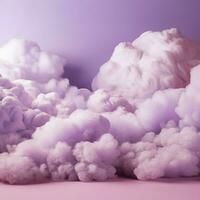 A cotton candy purple background with fluffy clouds photo