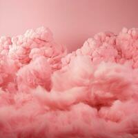 A cotton candy red background with fluffy clouds photo