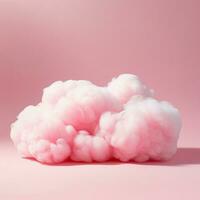 A cotton candy red background with fluffy clouds photo