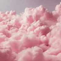 A cotton candy red background with fluffy clouds photo