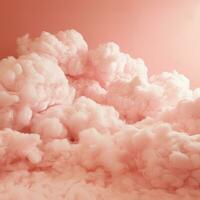 A cotton candy red background with fluffy clouds photo