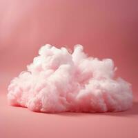 A cotton candy red background with fluffy clouds photo