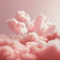 A cotton candy red background with fluffy clouds photo