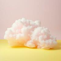 A cotton candy yellow background with fluffy clouds photo