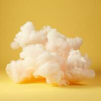 A cotton candy yellow background with fluffy clouds photo