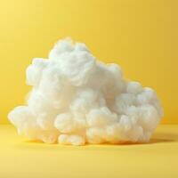 A cotton candy yellow background with fluffy clouds photo