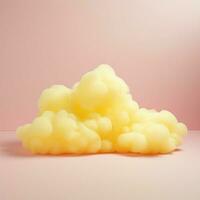 A cotton candy yellow background with fluffy clouds photo