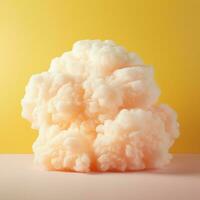 A cotton candy yellow background with fluffy clouds photo