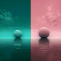 Blush pink vs deep teal high quality photo