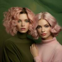 Blush pink vs deep teal high quality photo