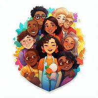 crear un pegatina ese celebra diversidad y inclusividad foto