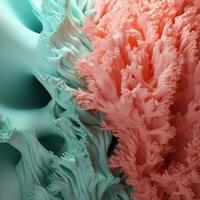 Coral pink vs sea foam green high quality photo