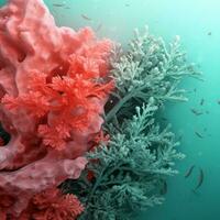 Coral pink vs sea foam green high quality photo