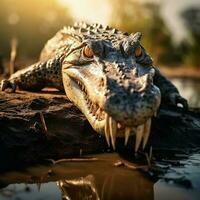 Crocodile wild life photography hdr 4k photo