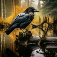 Crow wild life photography hdr 4k photo