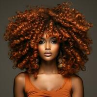 Curly Afro with bold and voluminous coils photo