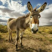 Donkey full shot high quality hdr 16k ultra hd wild life photo