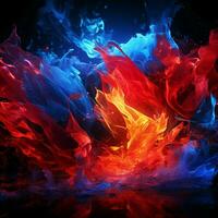 eléctrico azul y ardiente rojo alto calidad ultra hd 8k hdr foto