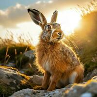 Hare wild life photography hdr 4k photo