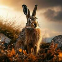 Hare wild life photography hdr 4k photo