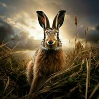 Hare wild life photography hdr 4k photo